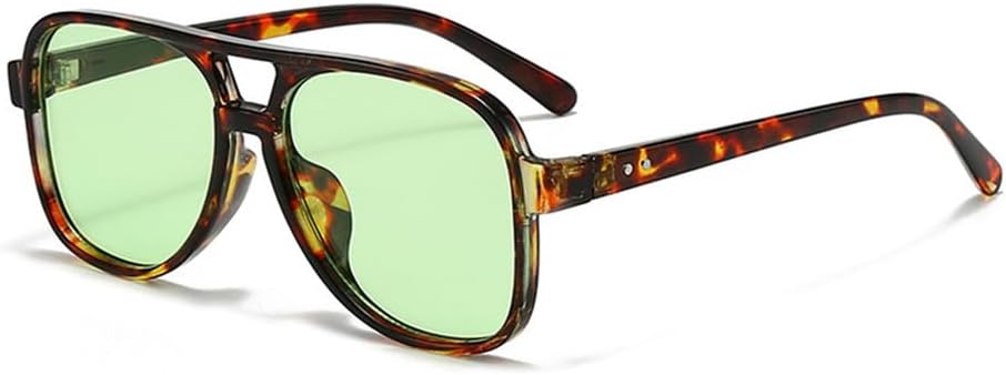 

Солнцезащитные очки UV400 с двойной перемычкой и заклепками, прозрачные линзы Ocean, подходят для женщин и мужчин, для бега и занятий спортом на открытом воздухе UYPTK, Leopard Green