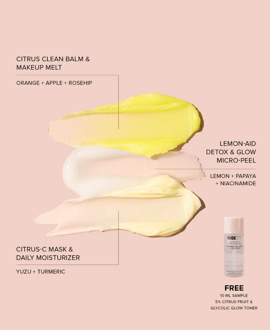 NUDESTIX Набор для обновления кожи Nudeskin Citrus Skin Renewal Set из 3 предметов — фото 2