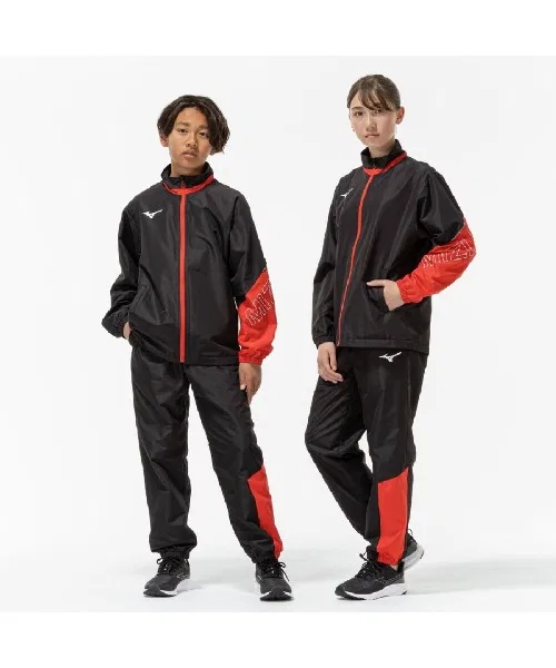Детская куртка Mizuno с технологией Breath Thermo Plus, чёрно-красная — фото 3
