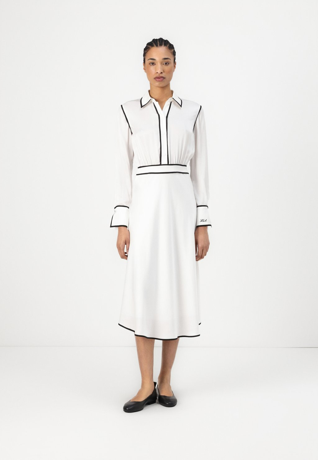 

Платье-рубашка CONTRAST PIPING DRESS KARL LAGERFELD, кремовый