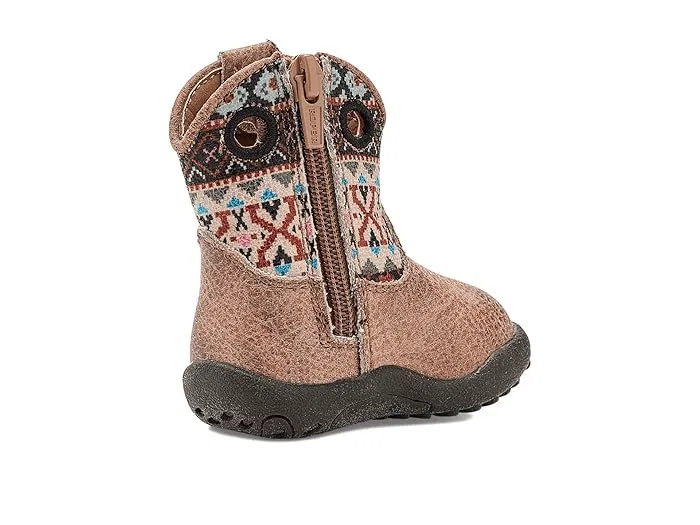 Ботинки с принтом Aztec Cowbaby Willow Aztec Roper Kids, Tan Faux Leather Vamp — фото 4