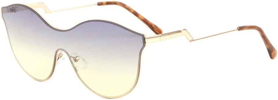 

Солнцезащитные очки без оправы, океанического цвета, с изогнутым верхом, цельные, в форме кошачьего глаза, с зигзагообразными дужками и полукруглыми ушами Sunglasses Luxe, Green