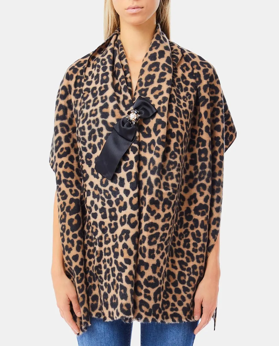 

Шарф с леопардовым принтом LIUJO, коричневый