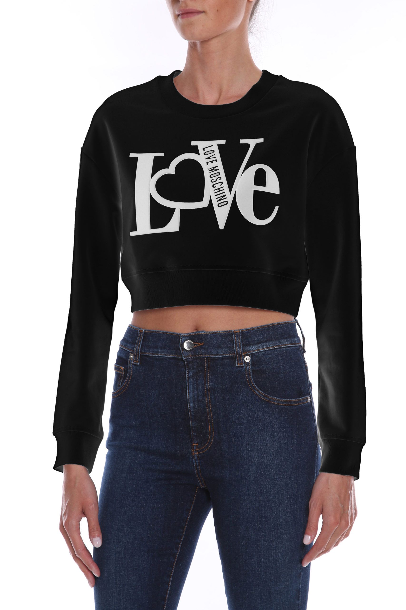 

Черная хлопковая женская толстовка LOVE MOSCHINO