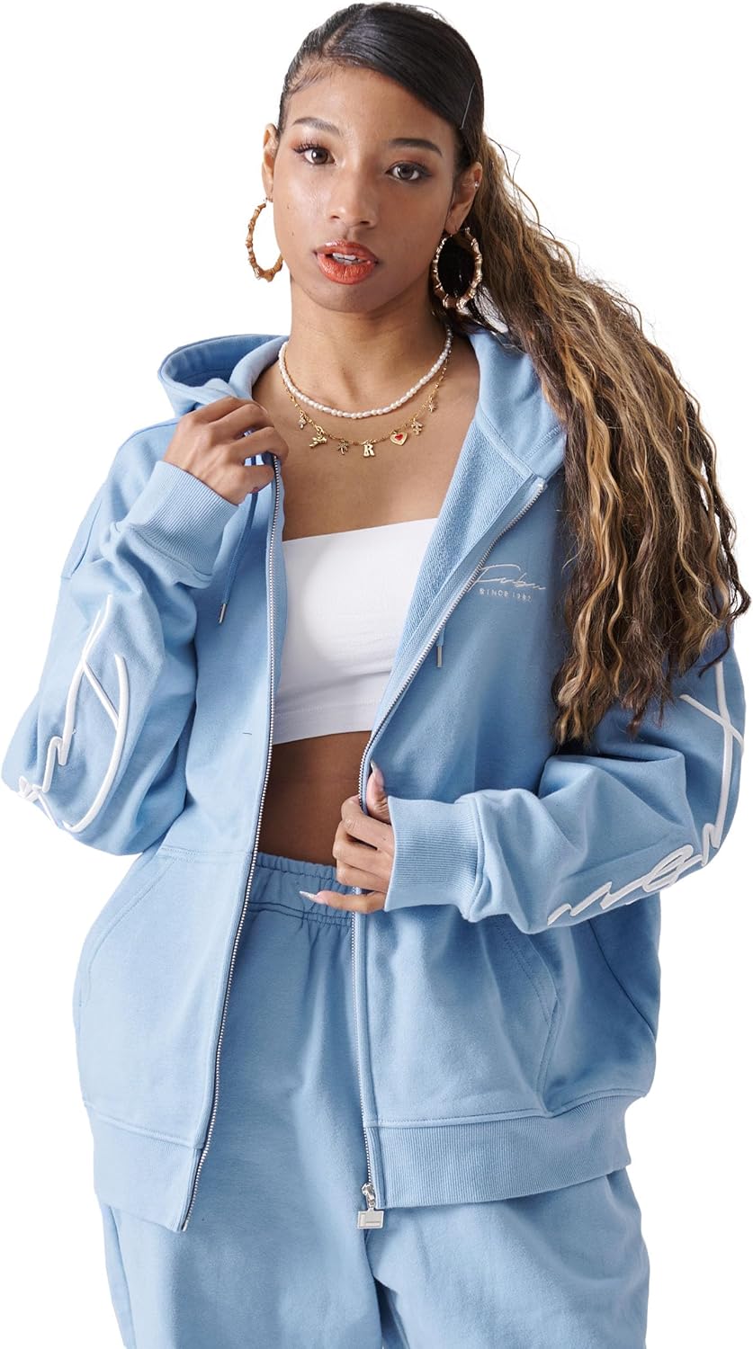 

Толстовка с капюшоном FUBU, на молнии, с длинным рукавом, унисекс, в стиле хип-хоп, американский повседневный стиль, большие размеры, светло-синий