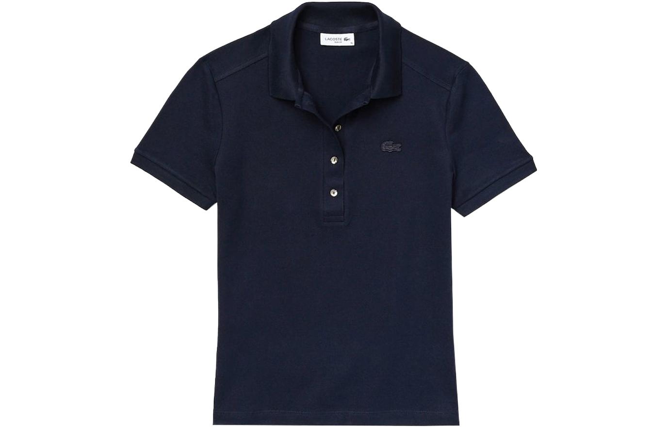 Поло LACOSTE L12D Slim Fit Stretch, темно-синее — фото 3