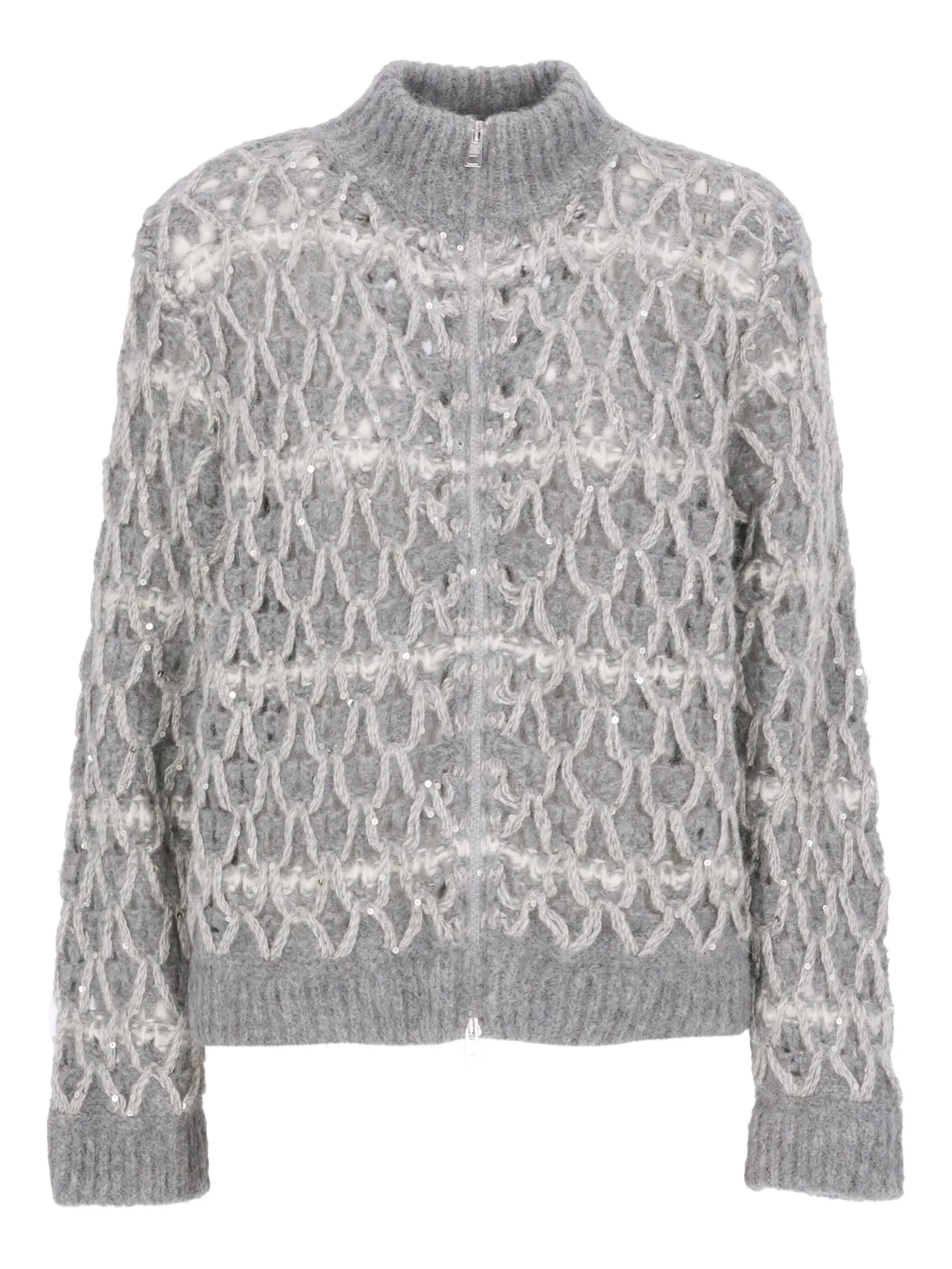 

Кардиган на молнии с блестками Panicale, серый