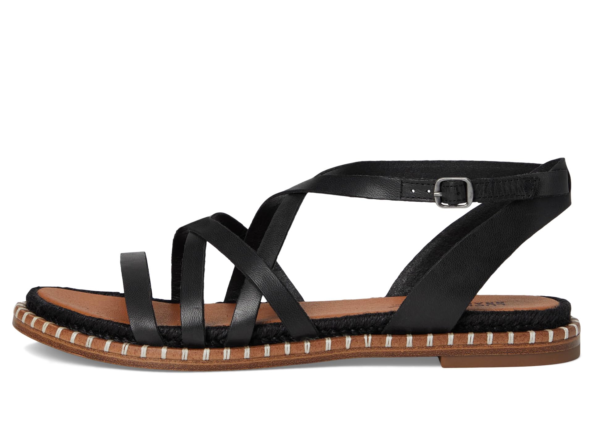 Сандалии Lucky Brand Kielly Cross Strap Flat Sandals, черный — фото 4