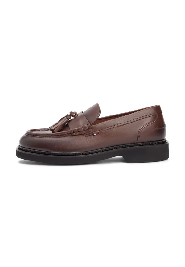 Сверхлегкие кожаные лоферы с кисточками (слипоны) Tommy Hilfiger, Dark Mocha — фото 2