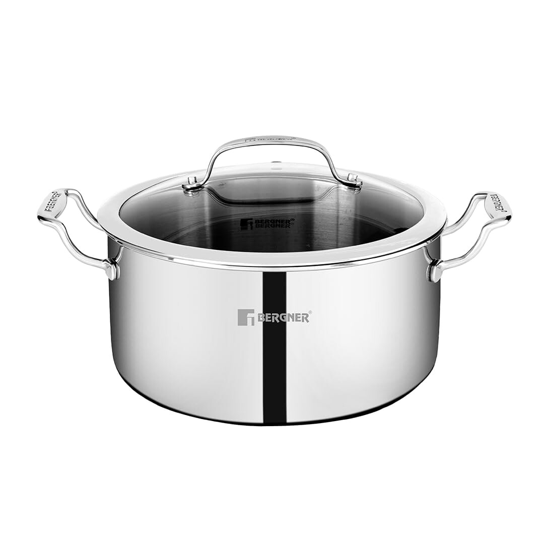 

Кастрюля со стеклянной крышкой Bergner Utensils Hitech Triply, 8,2 литра