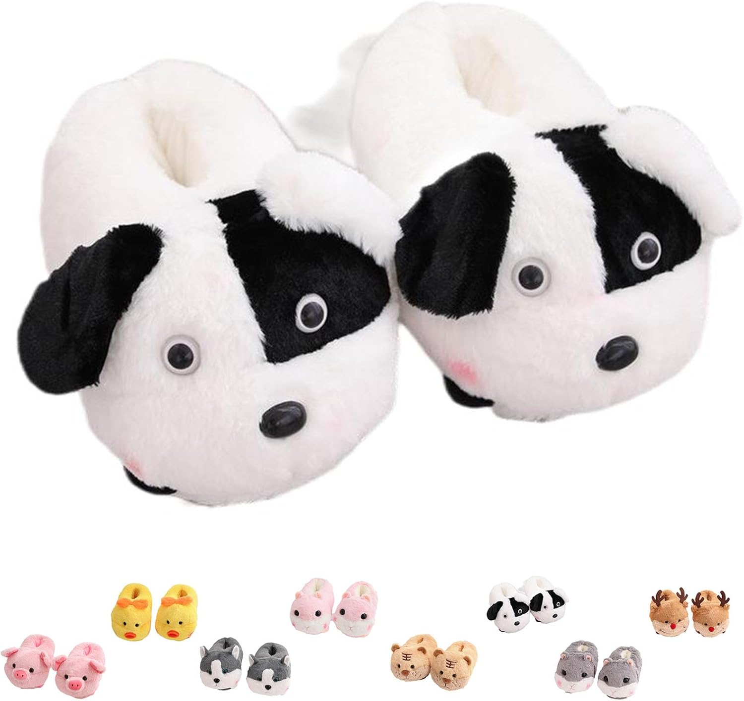 

Тапочки в виде свинок, милые тапочки с животными для женщин, теплые зимние противоскользящие домашние плюшевые тапочки в виде животных Generic, Dog