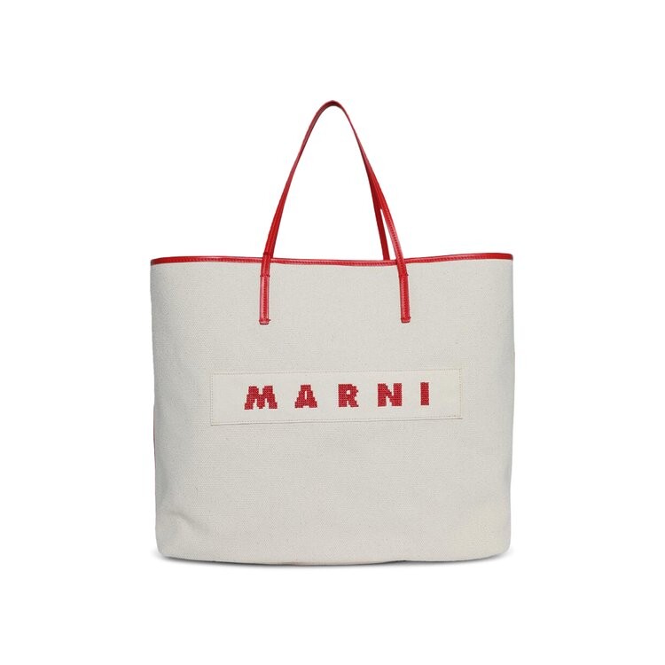 

Сумка-тоут Marni Medium Tote, цвет Ivory/Red