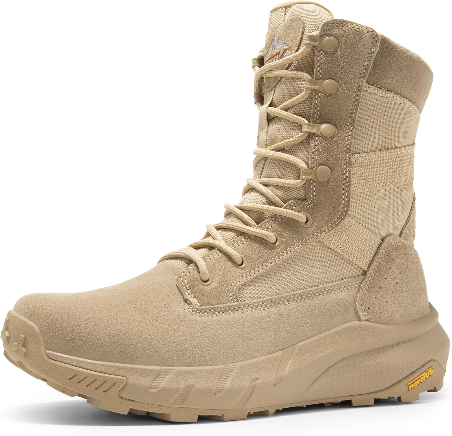 

Мужские дышащие тактические военные ботинки NORTIV 8 с боковой молнией, кожаные, легкие, для походов, мотоциклетные боевые ботинки высотой 20 см Peakforce, Sand