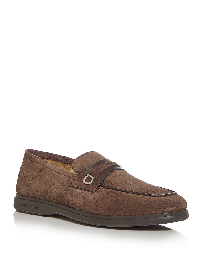 

Мужские лоферы Drame из замши с логотипом Gancini FERRAGAMO, коричневый