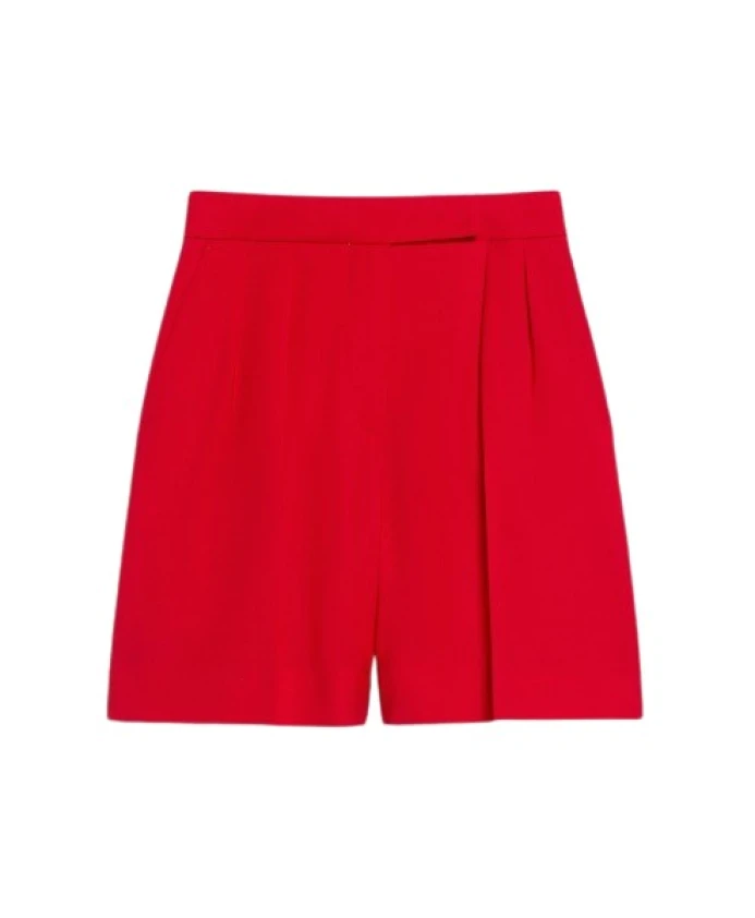 

Красные шерстяные шорты свободного кроя Max Mara, красный