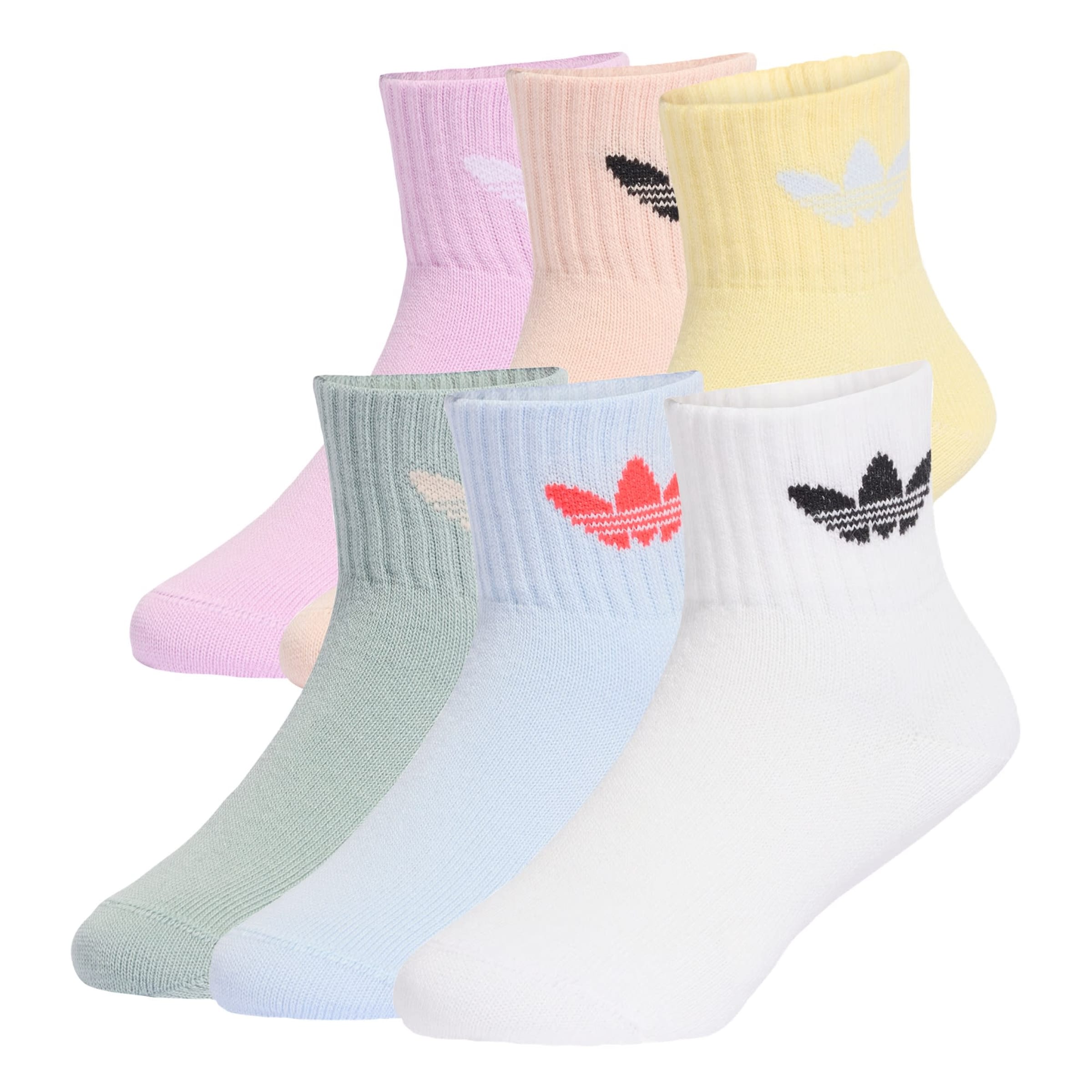 

Adidas Originals Носки 'Ankle 6 Pairs Kids' в светло-голубом, желтом, мятном, орхидеевом, розовом, белом цветах