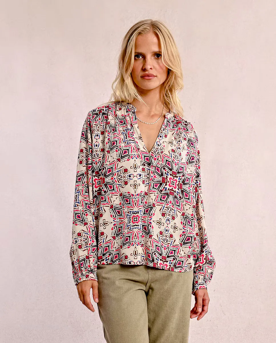 

Женская блузка с длинным рукавом и принтом Molly Bracken, цвет Crudo