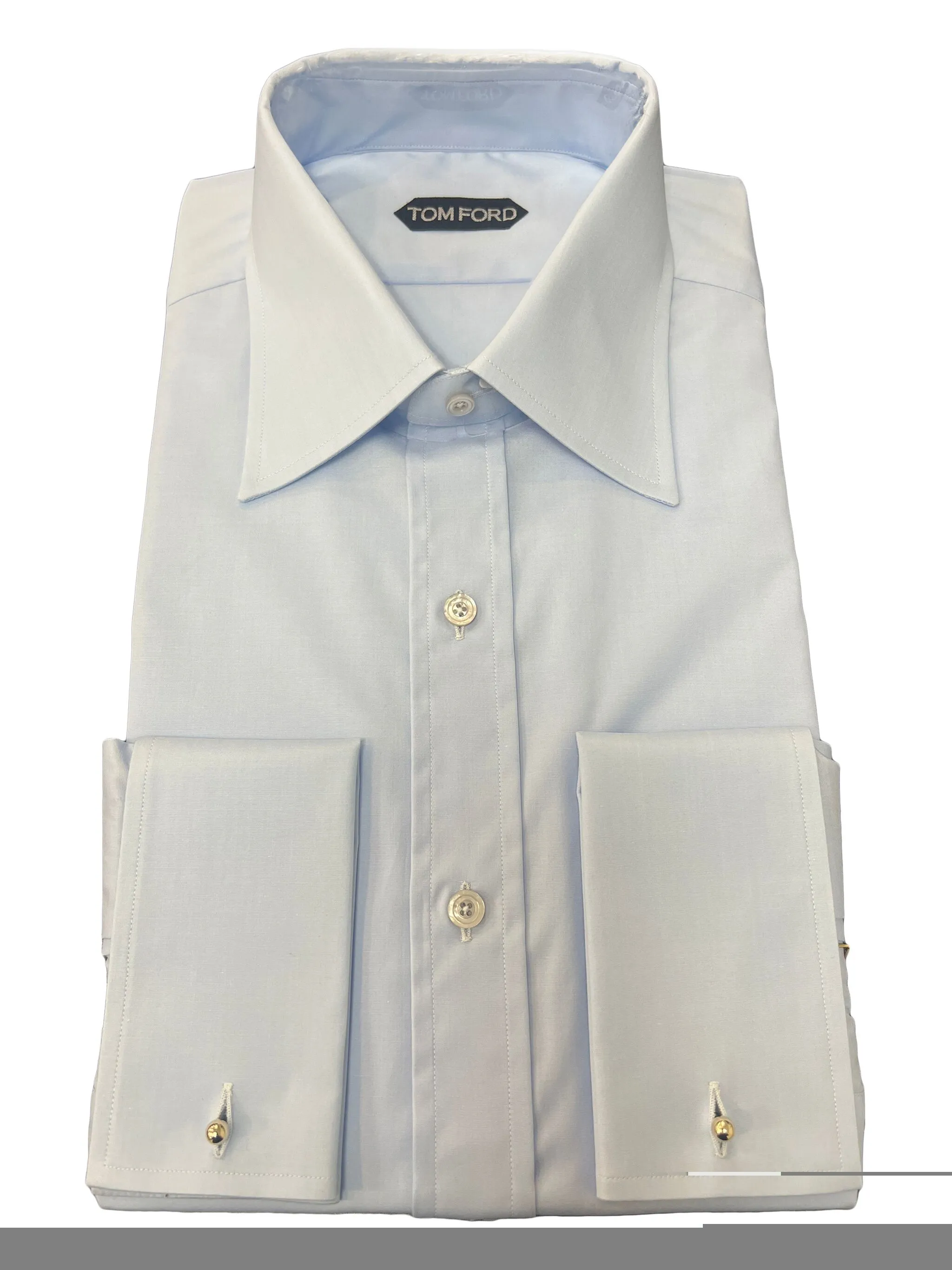 

Рубашка с заостренными ключицами и манжетами Tom Ford, синий