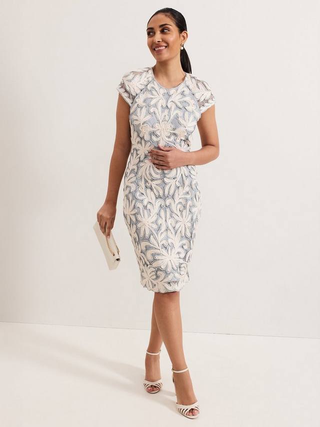 

Миниатюрное кружевное платье ручной работы от каримы Phase Eight, цвет Light Blue/White