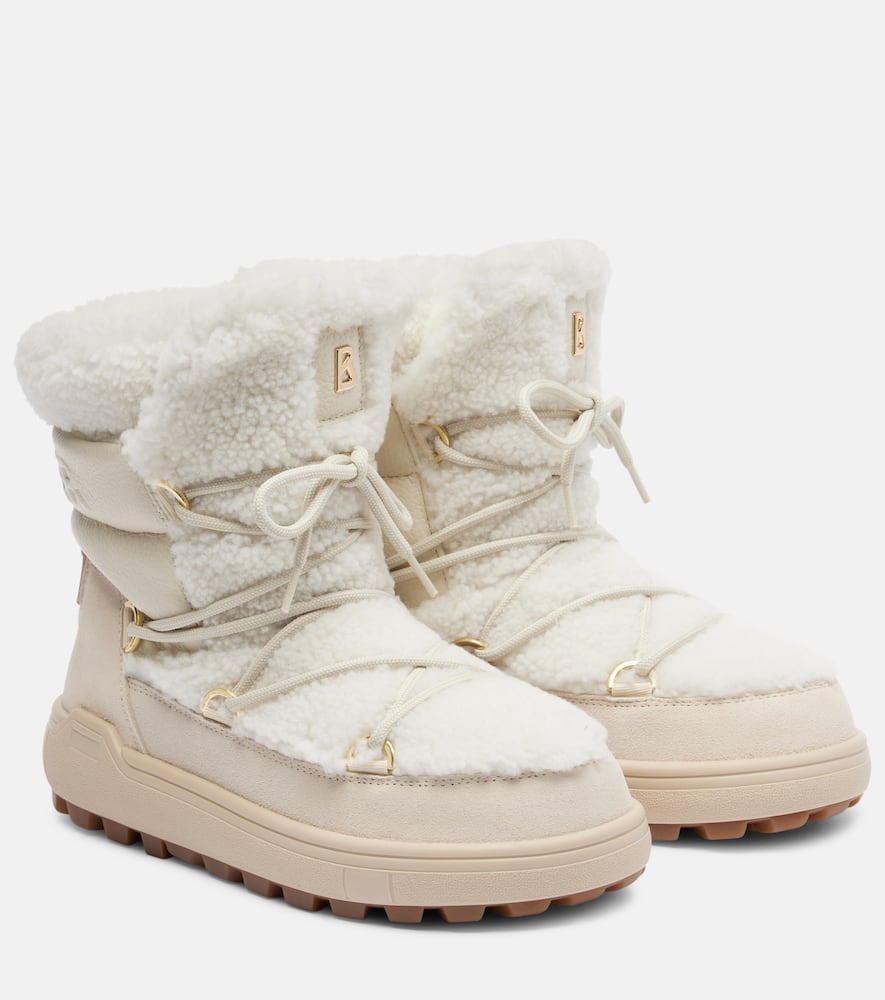 Шамони замшевые зимние ботинки с отделкой из овчины Bogner, Off White