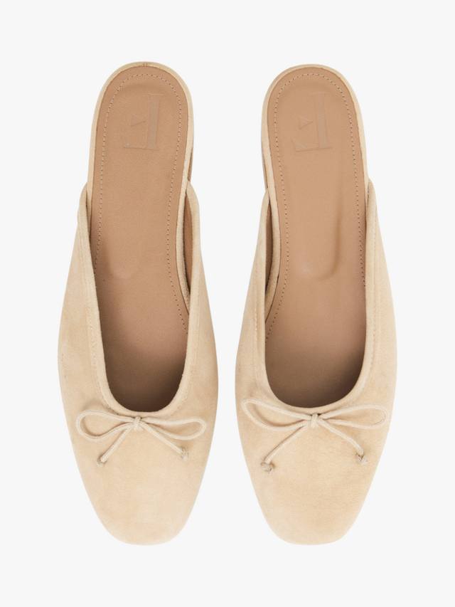 Балетки Malva Suede на босую ногу без задника Flattered, Beige — фото 2