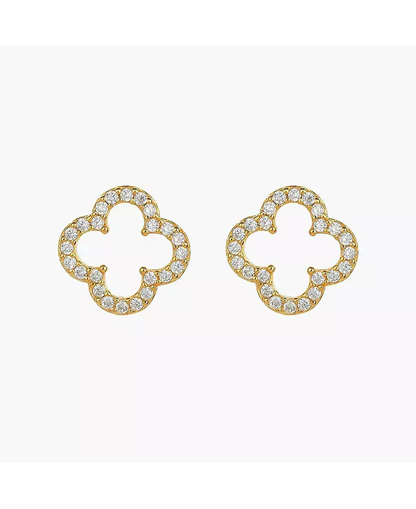 

Серьги-Гвоздики «Ария Клевер» из стерлингового серебра 18 карат с позолотой — идея для праздничного подарка Bearfruit Jewelry, gold