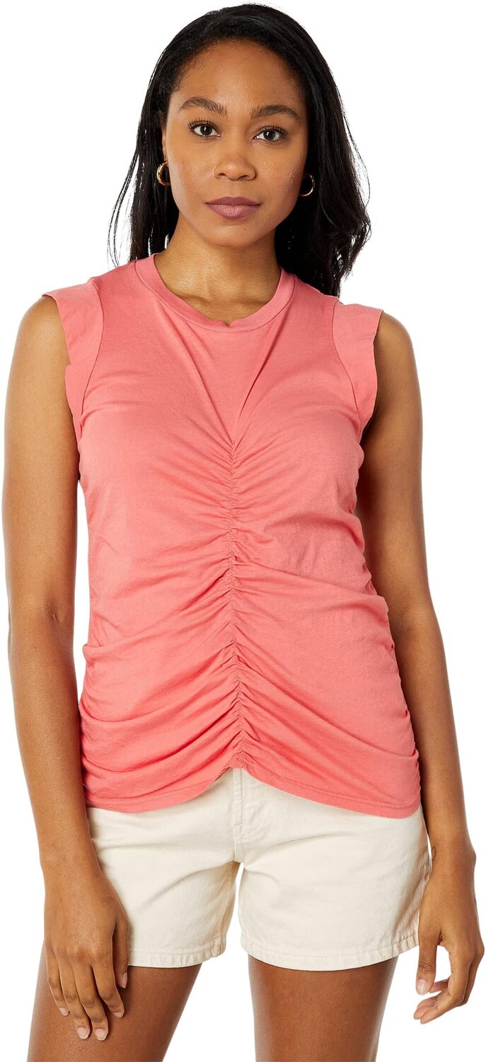 

Топ LAmade Naomi Shirred Tank In Lightweight Organic Cotton, цвет Rosewood