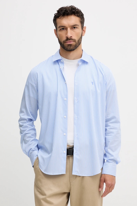 

Хлопковая рубашка Trussardi, синий