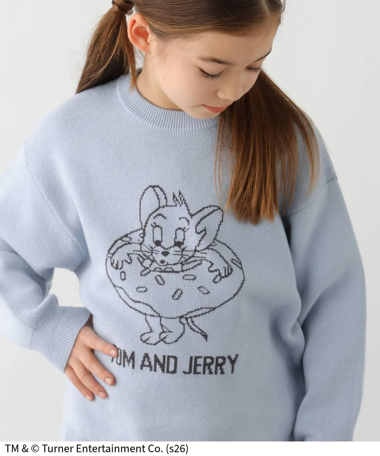 Свитер TOM and JERRY с двойным жаккардом, детский, светло-голубой