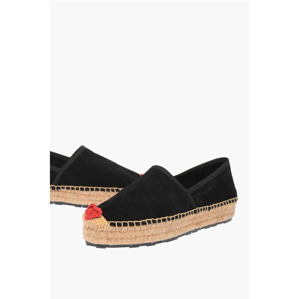 Эспадрильи LOVE из замши и спилка на платформе с сердцем Moschino, Black