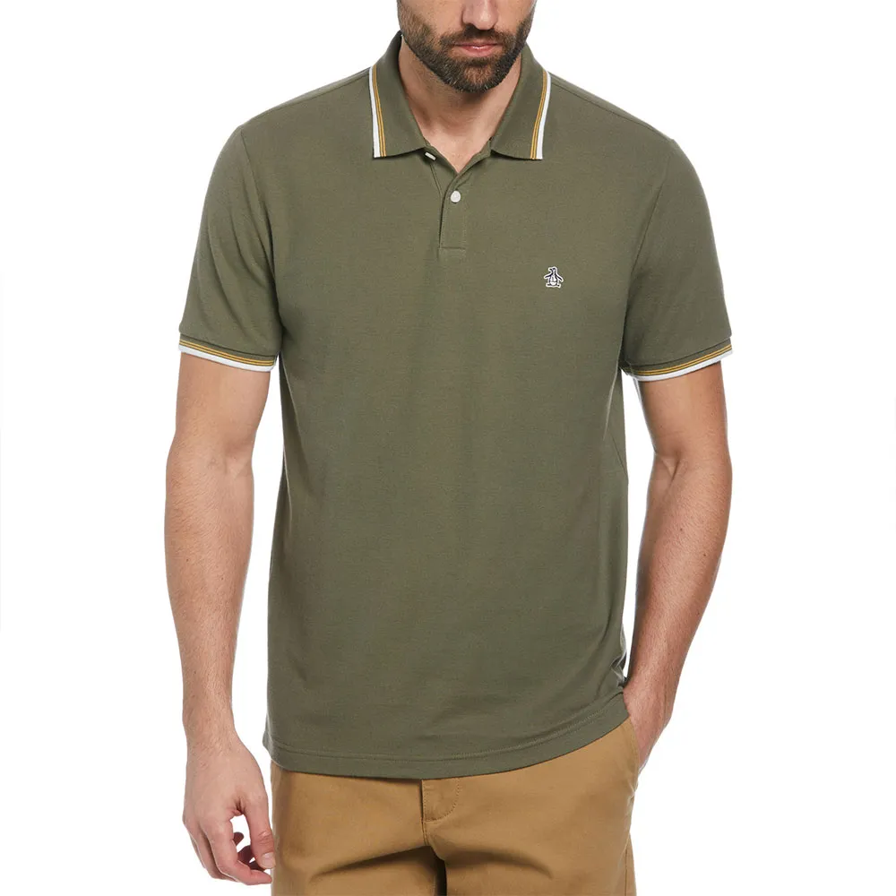 

Поло Original Penguin Tipped Organic Pique Sticker Pete, зеленый