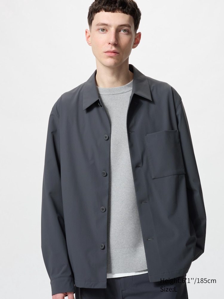 

Куртка-Рубашка ultra stretch Uniqlo, цвет 08 серый