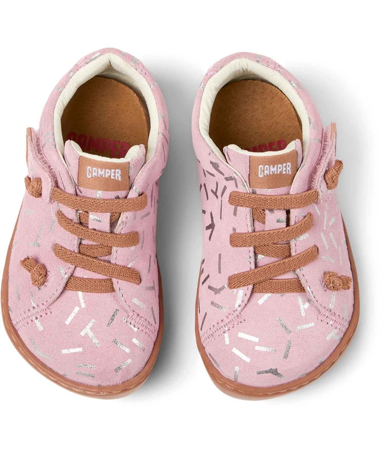 Детские кроссовки из натуральной кожи CAMPER PEU CAMI First Walker розовые — фото 4