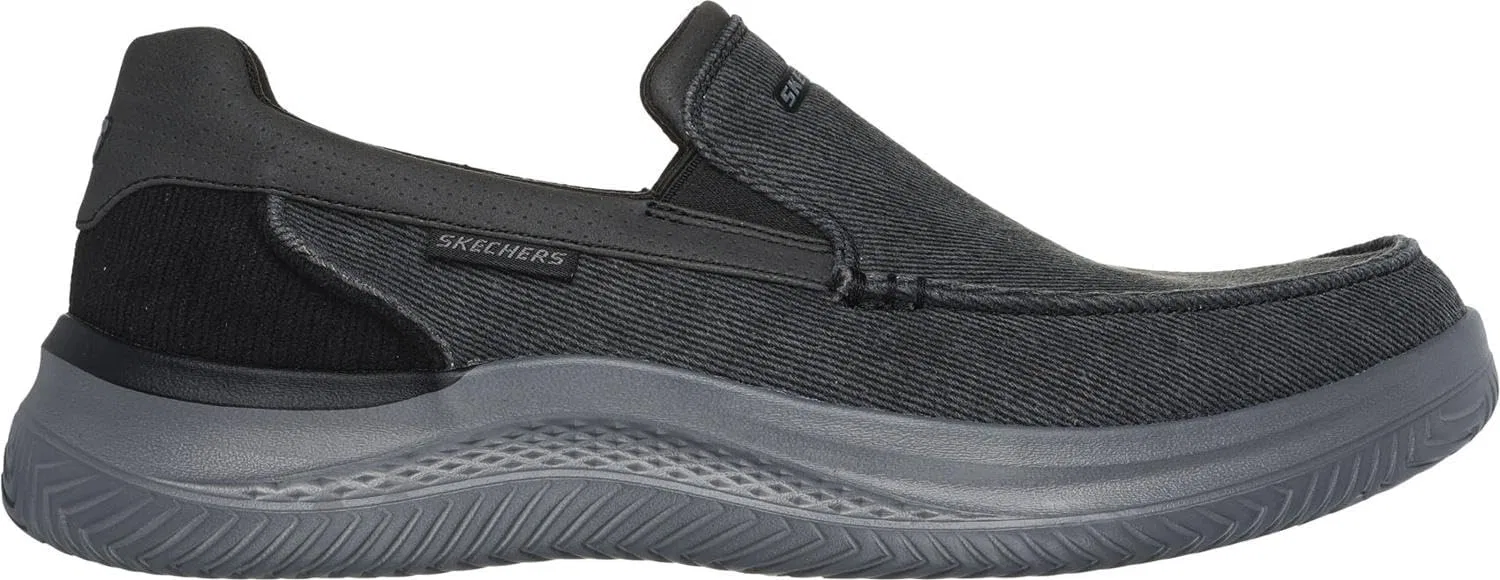 Мужские слипоны Skechers Hasting Fielden, Black Linen — фото 4