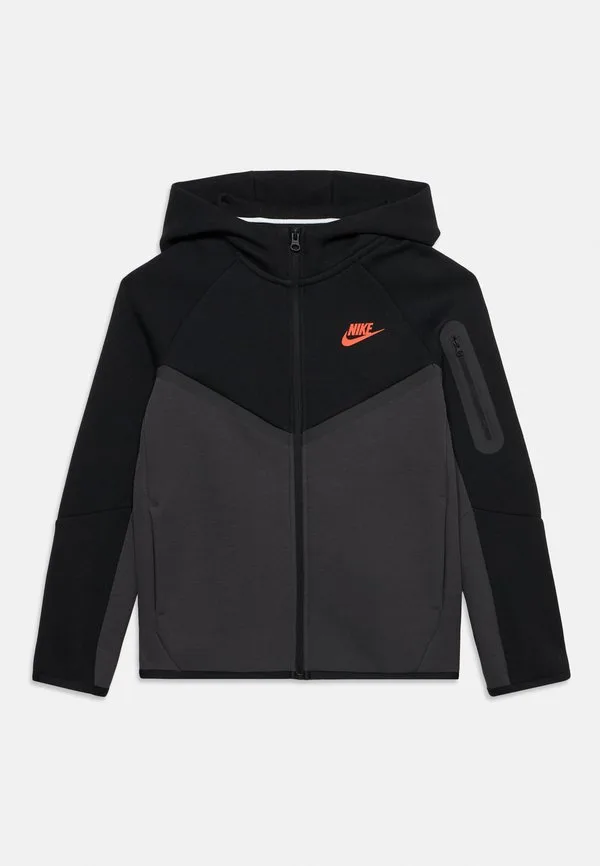 Толстовка на молнии Nike Sportswear, Black/Anthracite/Turf Orange — фото 3