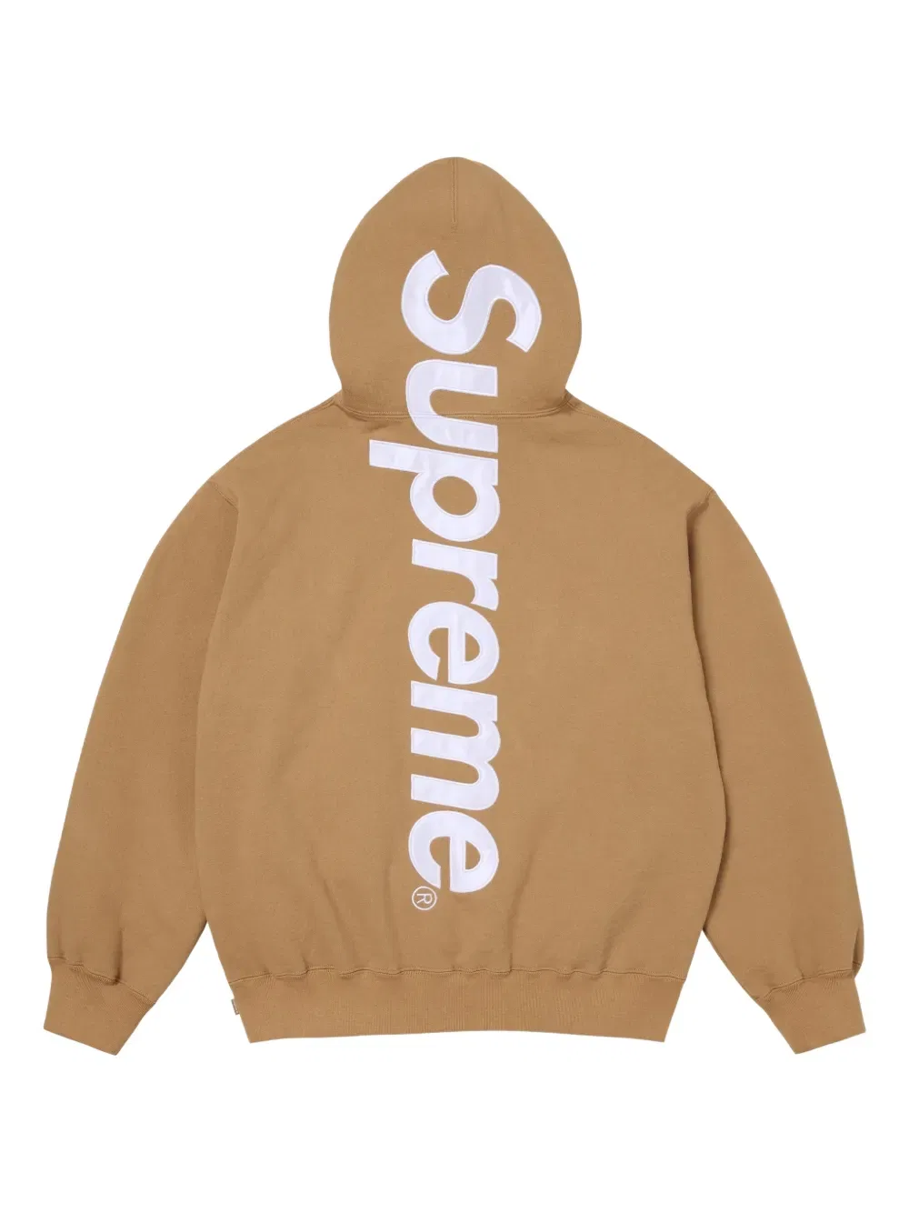 Худи с атласной аппликацией Supreme, коричневый — фото 2