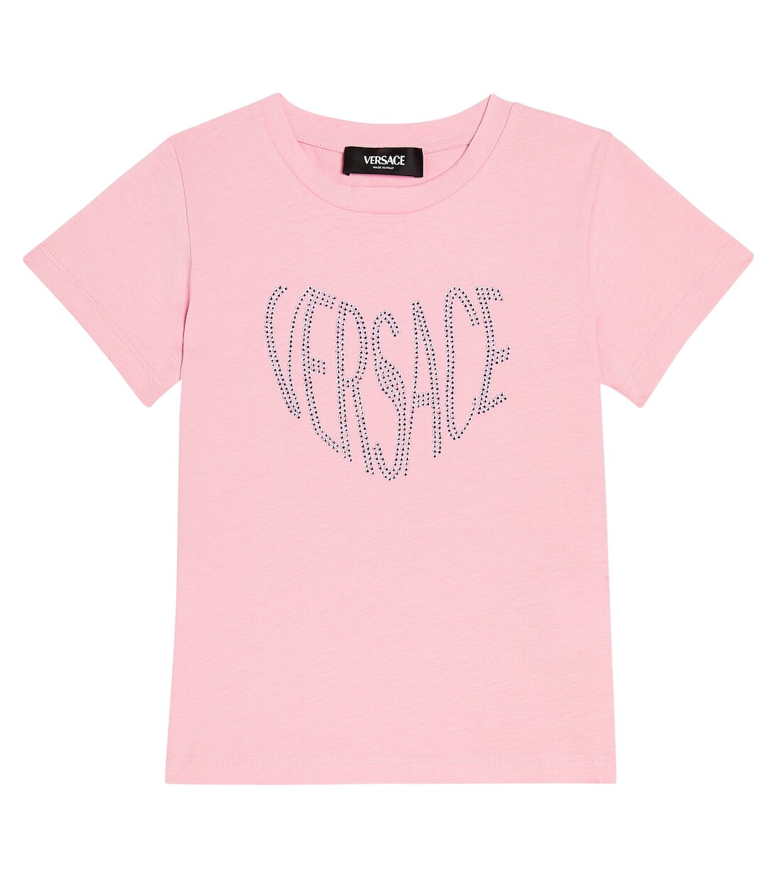 

Футболка из хлопкового джерси с логотипом Versace Kids, розовый