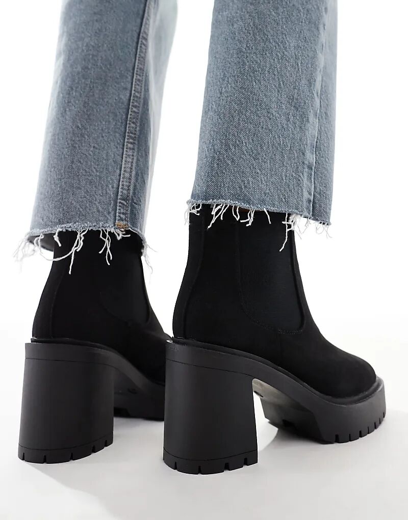 Женские ботинки челси ASOS DESIGN Elma на каблуке, черный — фото 4