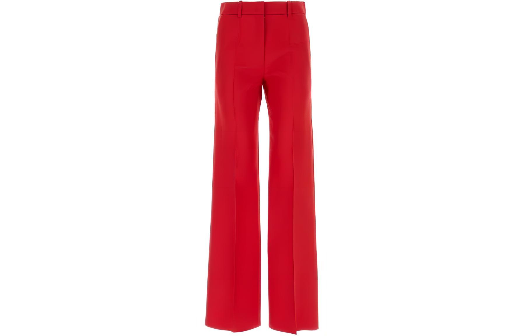 

Брюки Crepe Couture с высокой талией Valentino, красный