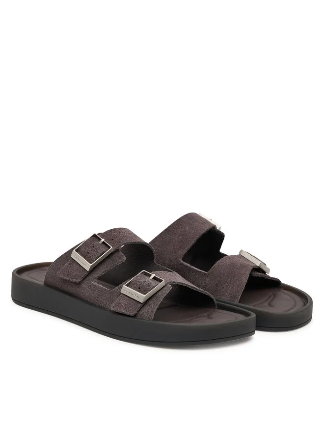 Calvin Klein Мюли Ergon Double Bar Sandal Su HM0HM02094 коричневые — фото 2