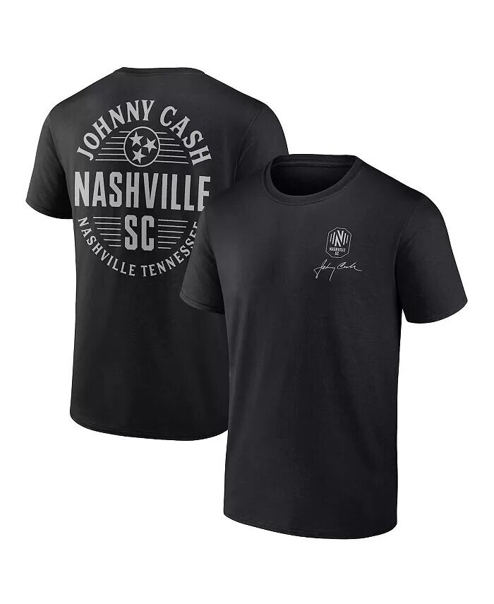 

Мужская черная овальная футболка Nashville SC Johnny Cash Fanatics