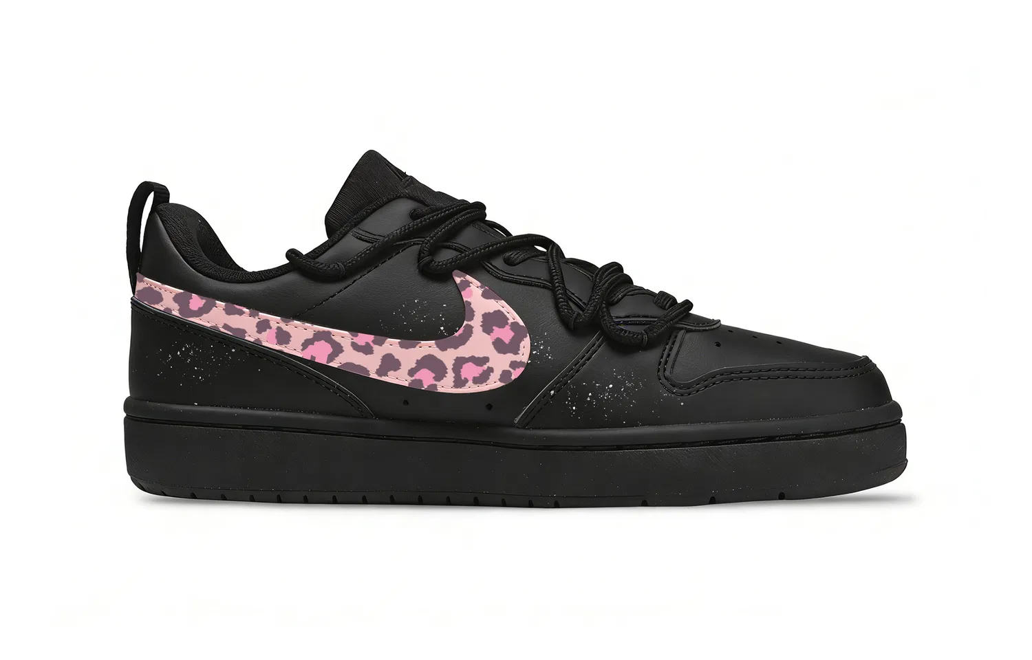 Кроссовки Court Borough Leather Low Top Skateboard Shoes Black Pink Nike — фото 3