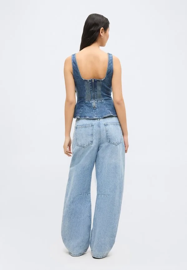 Блузка с баской для пильщика Gap, Medium Wash — фото 4