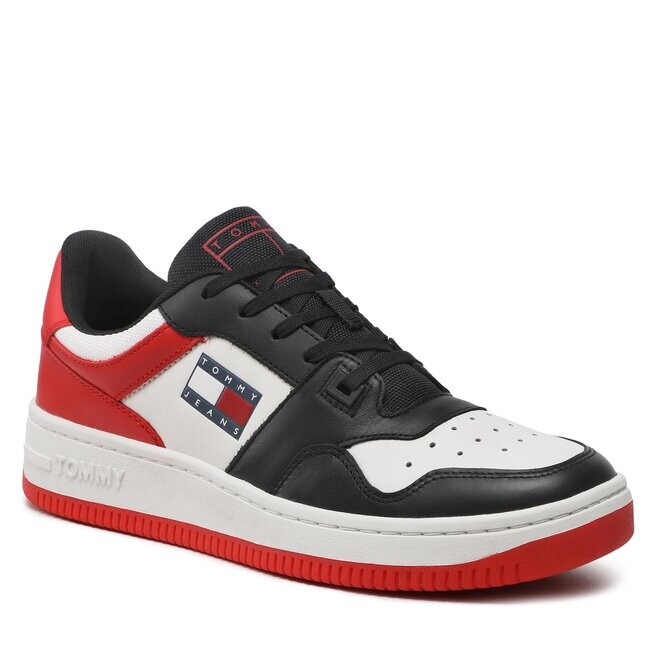 

Кроссовки Tommy Jeans BasketLeather, черный, Черный;серый, Кроссовки Tommy Jeans BasketLeather, черный