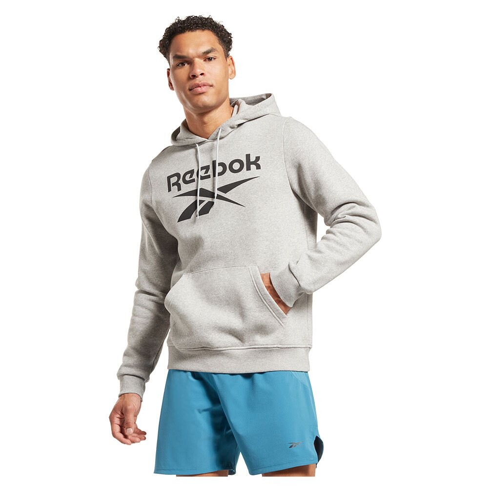 

Толстовка Reebok Identity Fleece Stacked Logo Pullover, серый