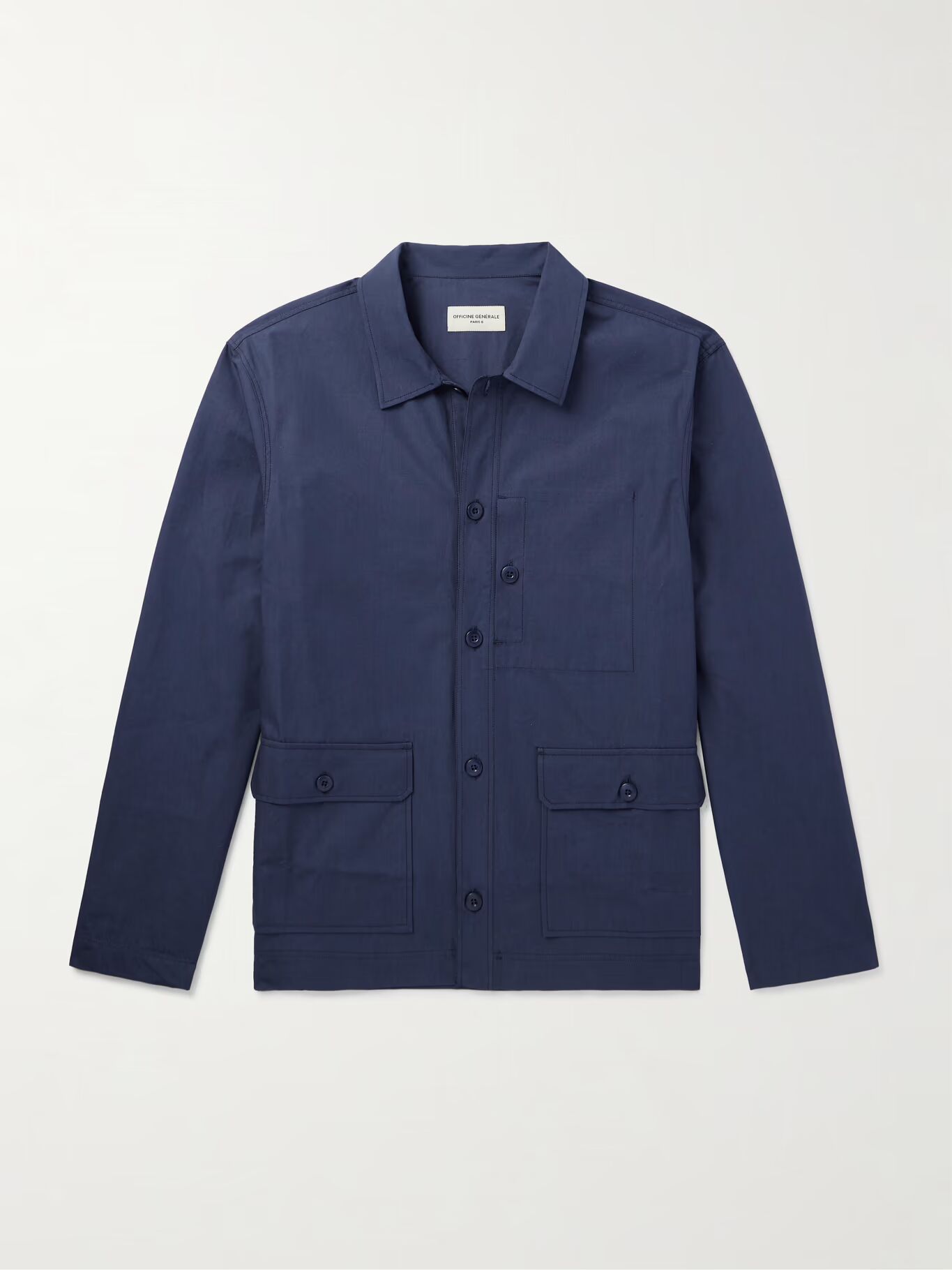 

Верхняя рубашка Gibson Garment-Dyed из хлопчатобумажной саржи OFFICINE GÉNÉRALE, синий