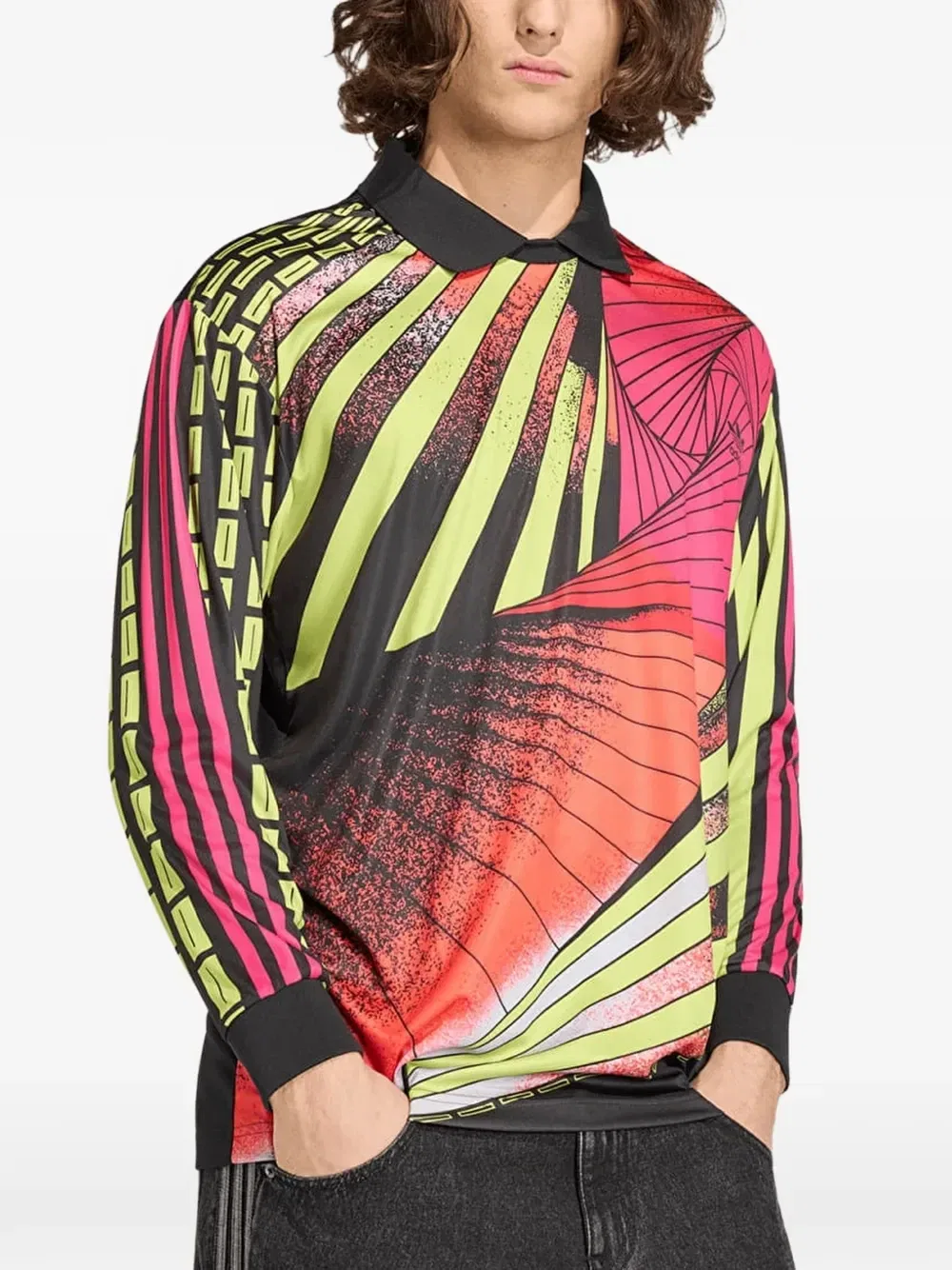 Лонгслив с графическим принтом Archive Adidas, черный