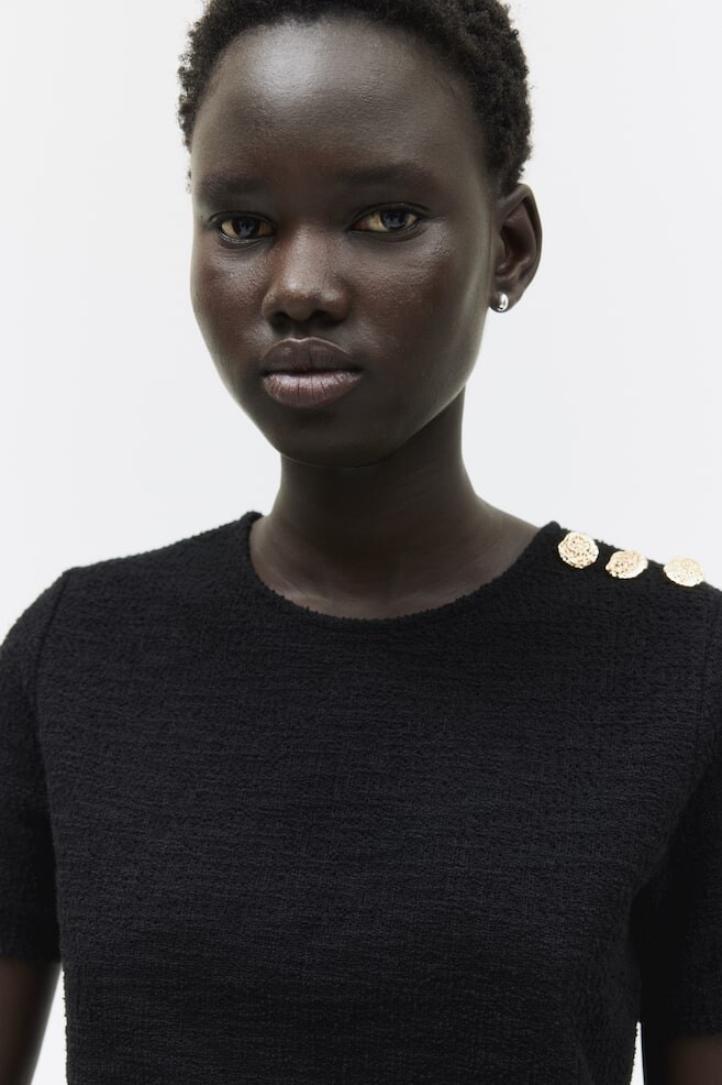 

Короткая рубашка букле H&M, черный