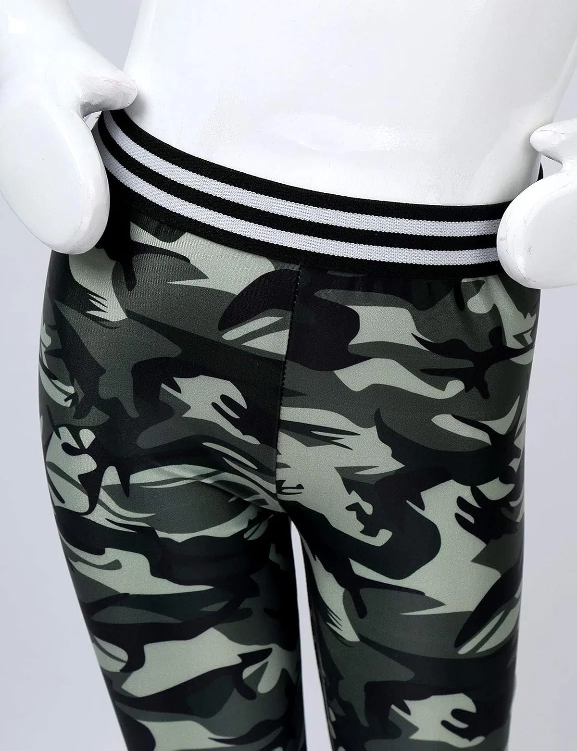 Детский спортивный комплект с топом и леггинсами FEESHOW, Army Green — фото 4
