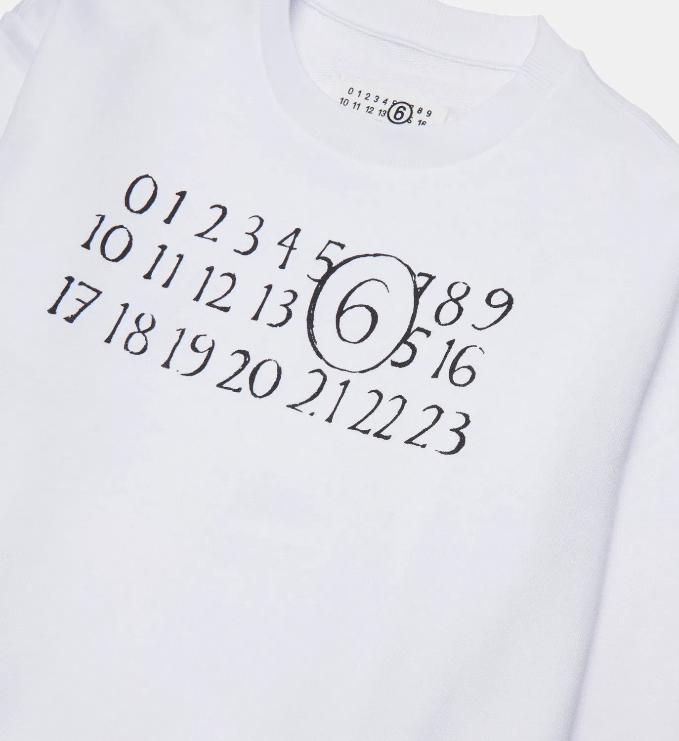 Джемпер с круглым вырезом и логотипом MM6 Maison Margiela, белый — фото 4